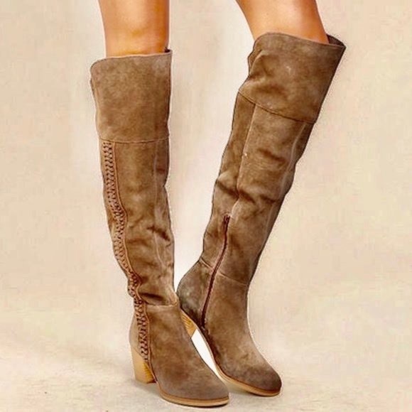 Free People Shoes - Free people x Matisse otk boots suede leather cowboy tall western grey taupe